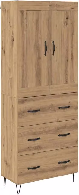 Credenza | Madia | Buffet da pranzo | Armadio da pranzo con cassetto Rovere artigianale 69,5 x 34 x 180 cm
