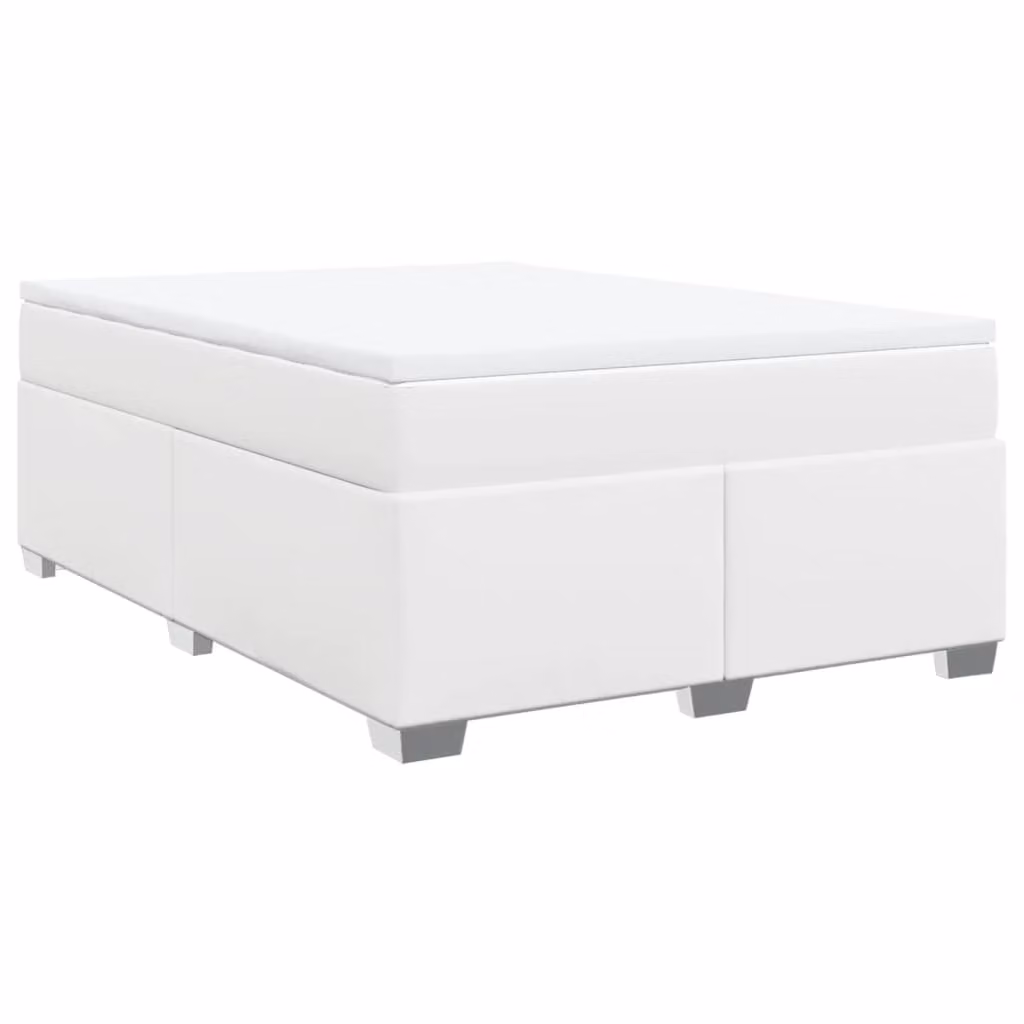 Giroletto a Molle con Materasso Bianco 160x200 cm in Pelle finta