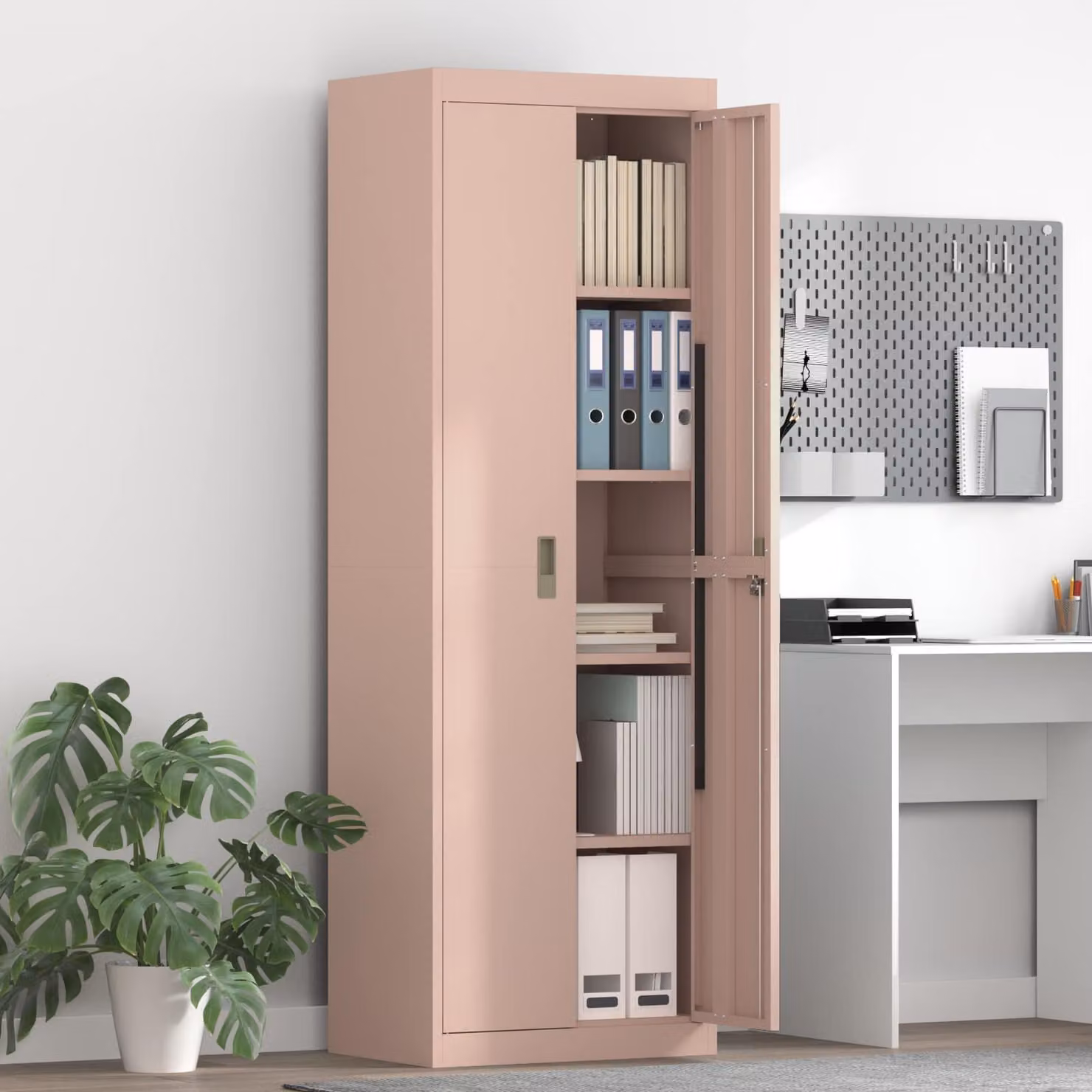 vidaXL Armadio Rosa 60 x 40 x 180 cm Acciaio