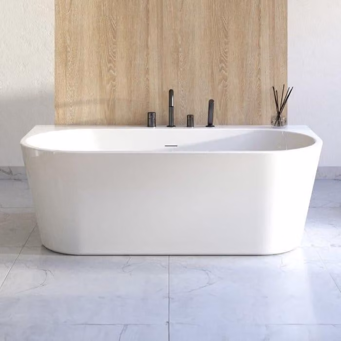 OLTENS Hulda, vasca da bagno ovale da parete, 170 x 80 cm