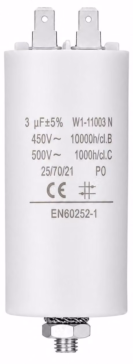 Condensatore di avviamento per motore elettrico - Capacità: 3,0 µF - Tensione: 450 VAC