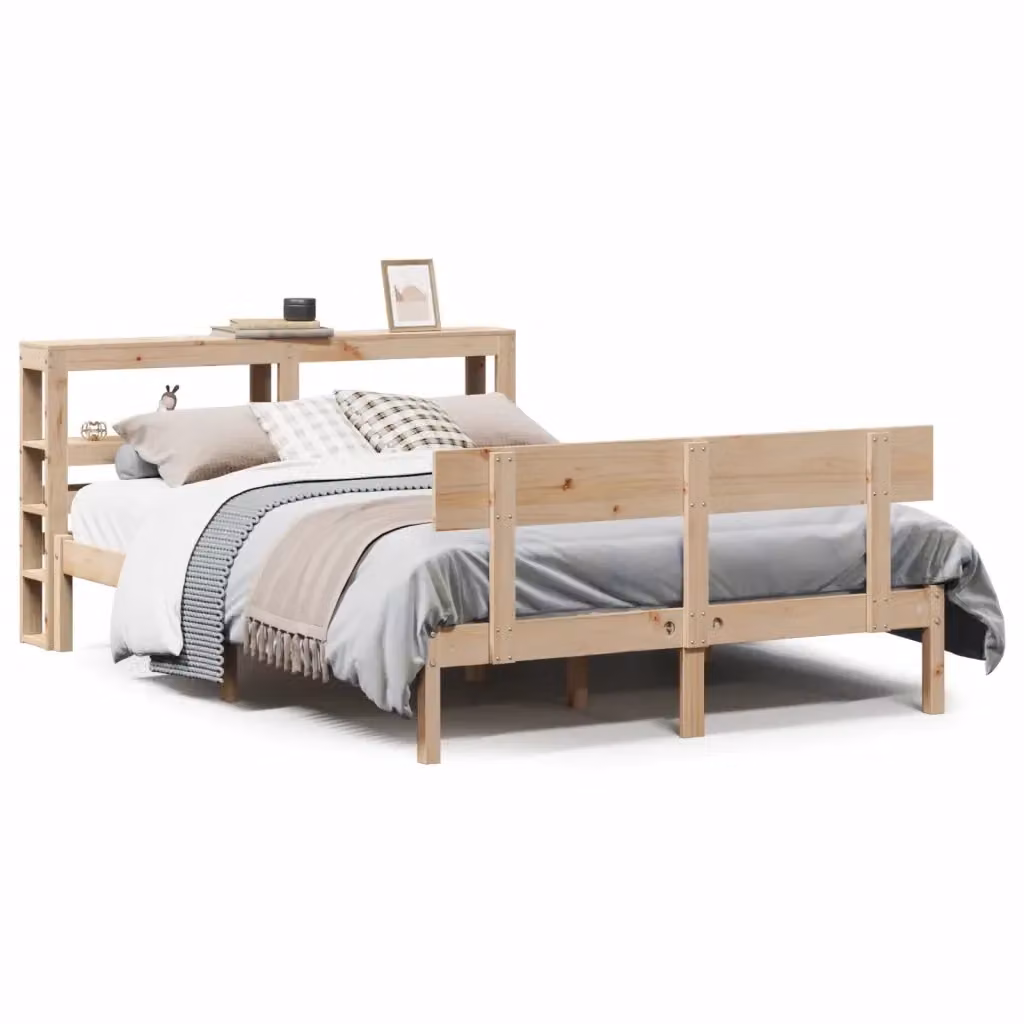 Letto in legno massello di pino VIDAXL stile rustico marrone L: 200 cm, L: 120 cm – 2