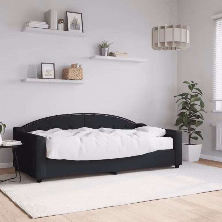 Maison Exclusive - Divano letto con materasso nero 90x190 cm in tessuto