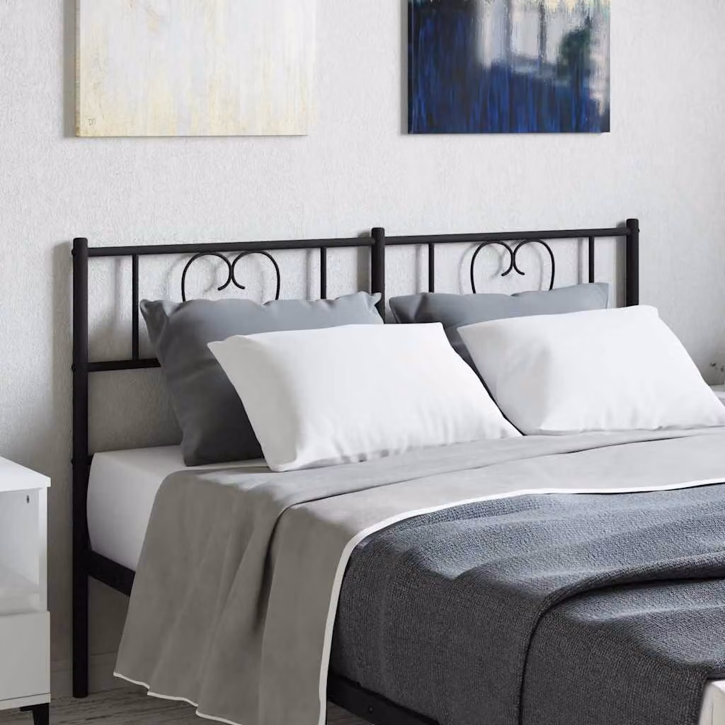 Testiera di ricambio vidaXL in metallo nero laccato per letto 150x200 cm