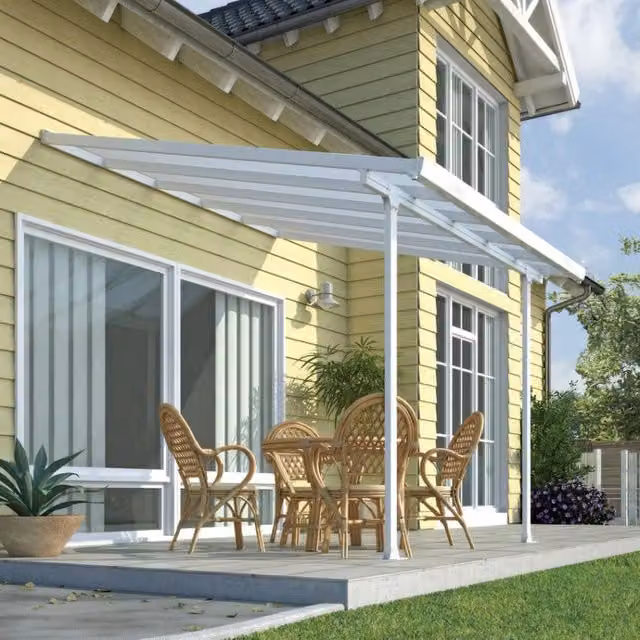 Tetto per terrazza Couv'Terrasse FERIA Palram in alluminio e policarbonato bianco 3x3 m – 1