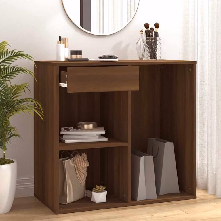 Armadietto per cosmetici vidaXL in legno color rovere marrone, L: 80 cm, P: 40 cm, H: 75 cm