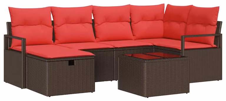 Set da giardino per divano, 6 pezzi, in rattan sintetico