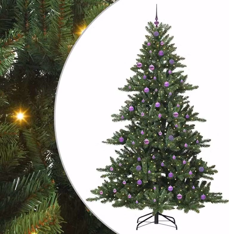 Albero di Natale Artificiale con Rami Pieghevoli Verde 240 cm