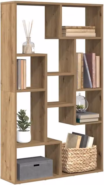 Libreria Design Mania in MDF color Rovere con design geometrico moderno L: 72 cm, P: 20 cm, H: 120 cm