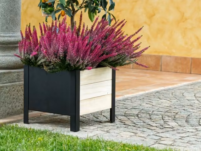Fioriera a vasca Losa per giardino ornamentale o orto, disponibile in marrone, antracite o nero, L/P/H: 36 x 36 x 32 cm