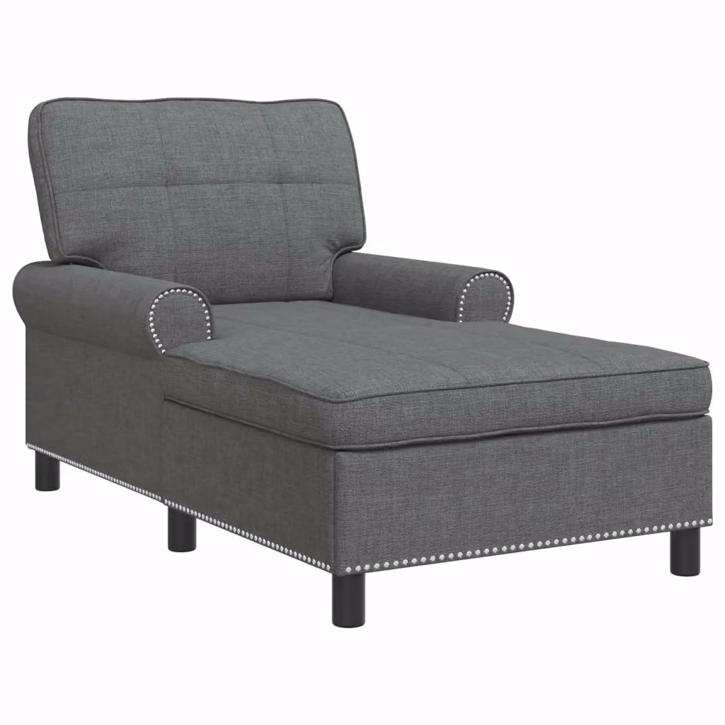 Chaise Lounge moderna vidaXL in tessuto grigio con imbottitura in schiuma, L/P/H: 157 x 91 x 91 cm – 2