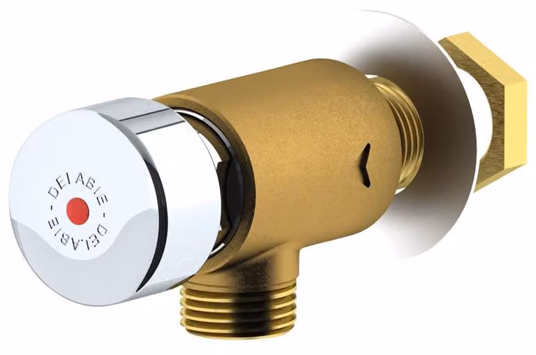 Miscelatore per lavabo con funzione di ritardo, monoblocco, in ottone, colore grigio