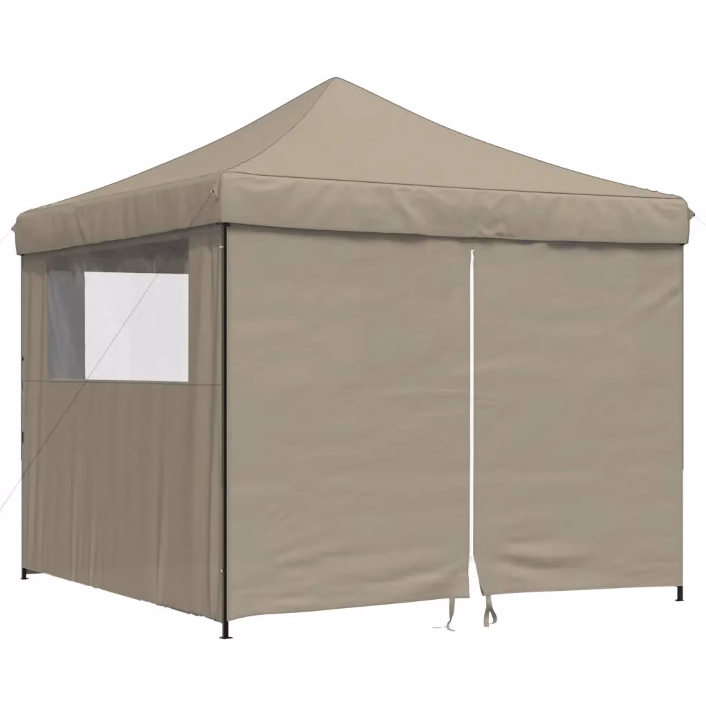 Tendone per feste pieghevole pop-up Videx con 4 pareti beige e nero, L: 292 cm, P: 292 cm, H: 315 cm – 2