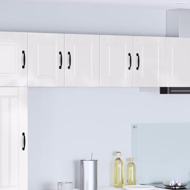 Set di 2 armadietti a muro PORTO vidaXL bianchi lucidi per cucina in MDF