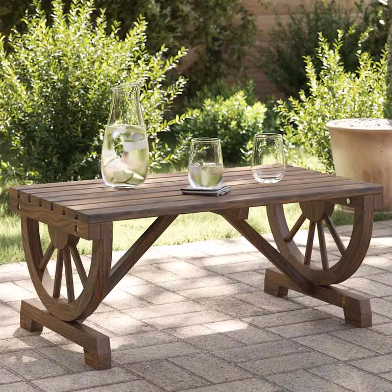 vidaXL Tavolino da Giardino in Legno di Abete Marrone, L 90 cm x P 50 cm x H 40 cm