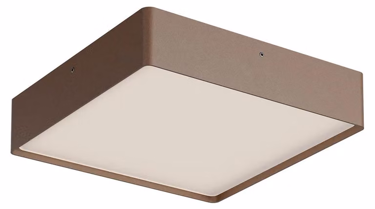 Redo Outdoor NOX PL LED – diametro 27 cm, altezza 6 cm - Marrone ruggine, Base: marrone ruggine, Base