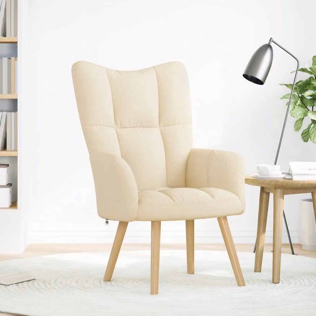 vidaXL Sedia Relax Crema in Tessuto