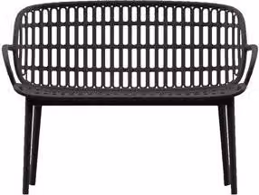 Divano Positano Bamboo DIMAPLAST 2000 colore antracite L: 115 cm, P: 61,5 cm, H: 81 cm