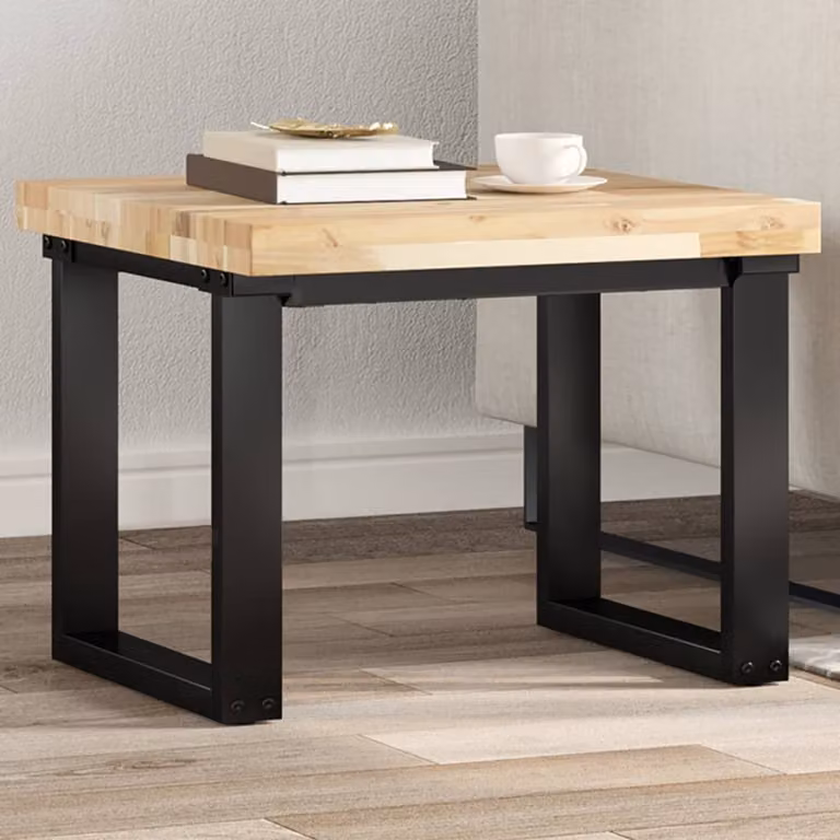 Piano Tavolo Quadrato in Legno Massello di Acacia Marrone vidaXL L/P/H: 50 x 50 x 4 cm