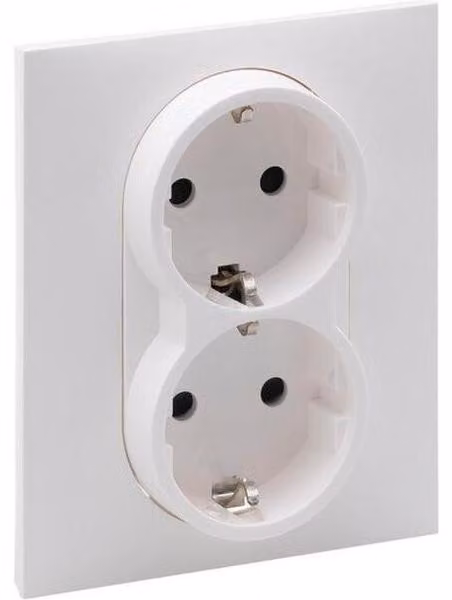 Legrand SEANO Presa di corrente a 2 vie con contatto di terra con protezione tattile avanzata, morsetti a innesto, 16A, 250V, ultra bianca, 765125