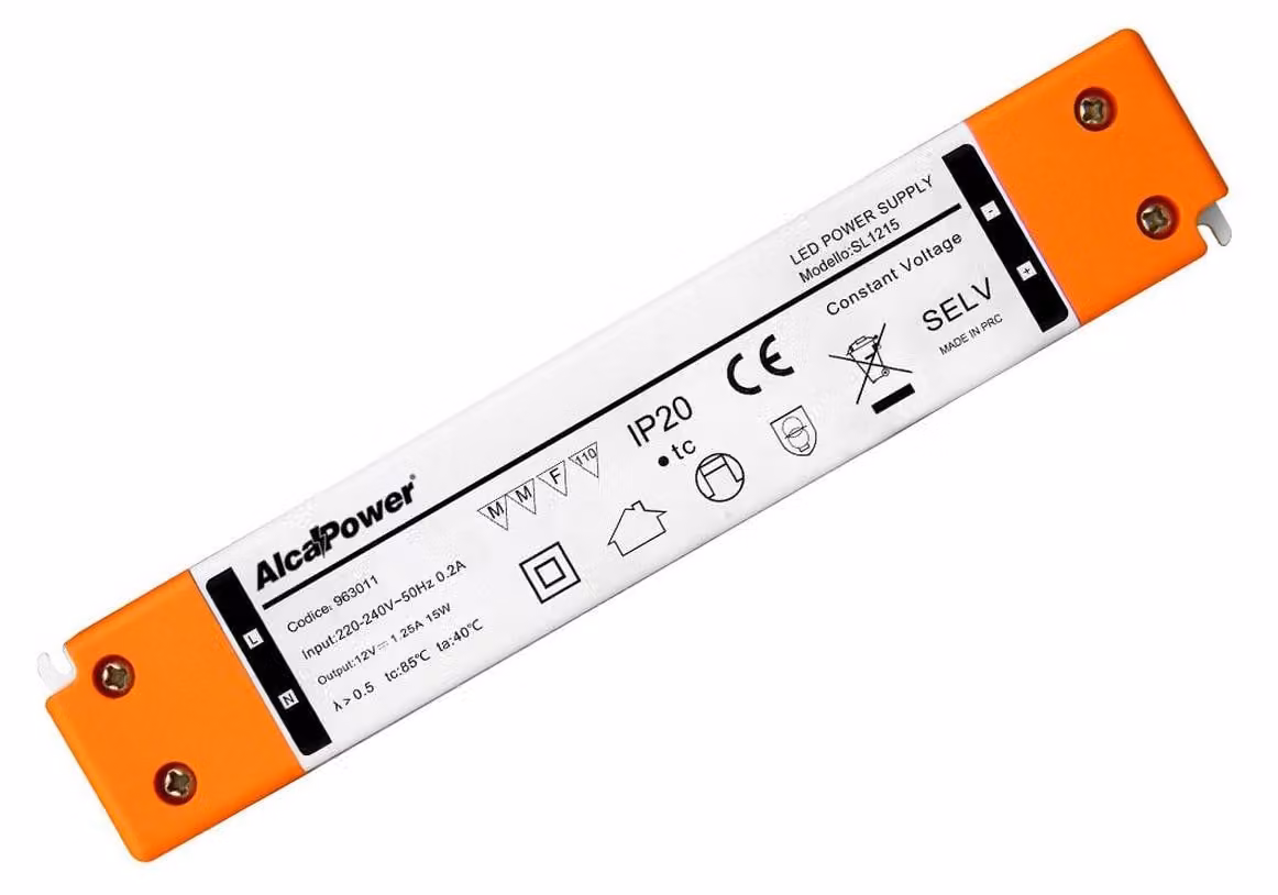 Alcapower Alimentatore Switching 24V 15W 0.625A IP20 per Illuminotecnica, Convertitore di tensione compatto per installazioni professionali