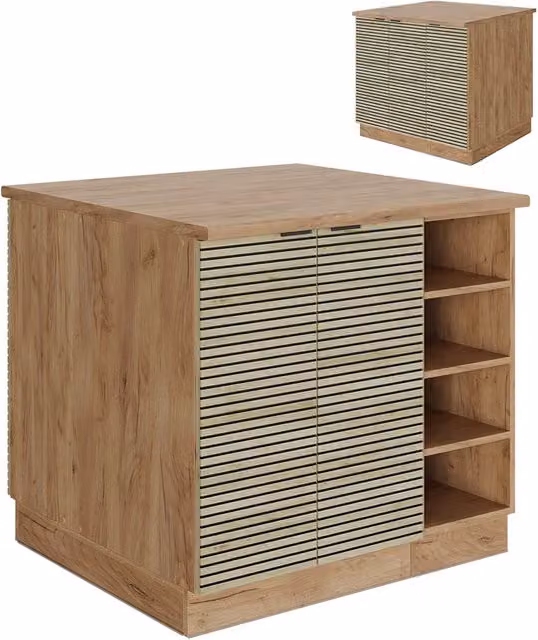 Isola cucina Fame-Line Pannello in quercia/Rovere dorato 90 cm senza piano di lavoro Vicco