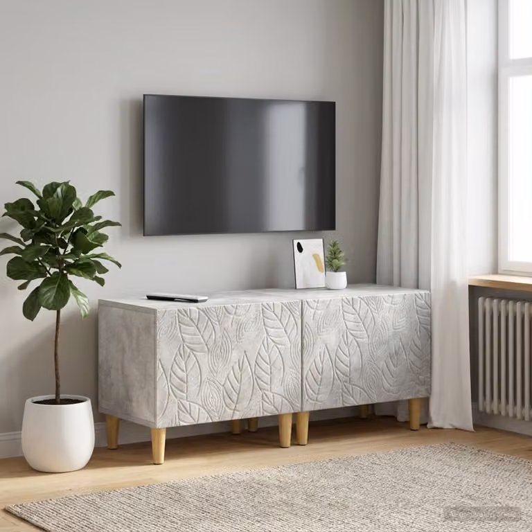 Mobile TV vidaXL in stile moderno Grigio Cemento e Legno ingegnerizzato MDF