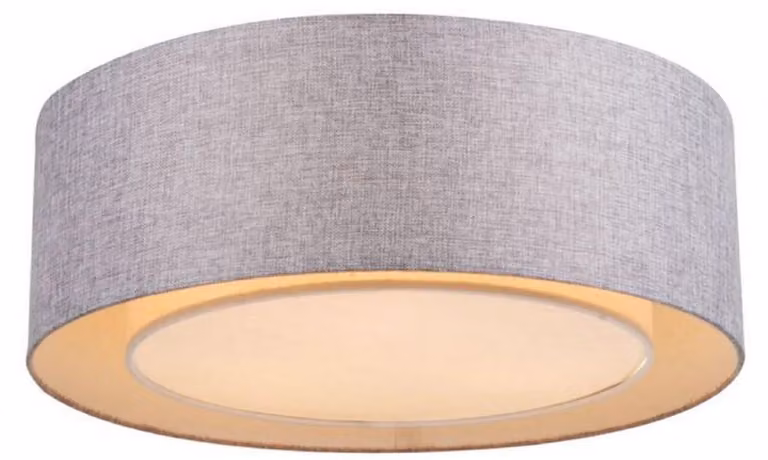 Casa Padrino plafoniera grigia Ø 52 x H. 17,5 cm - Lampada moderna ed elegante con struttura in metallo e rivestimento in tessuto
