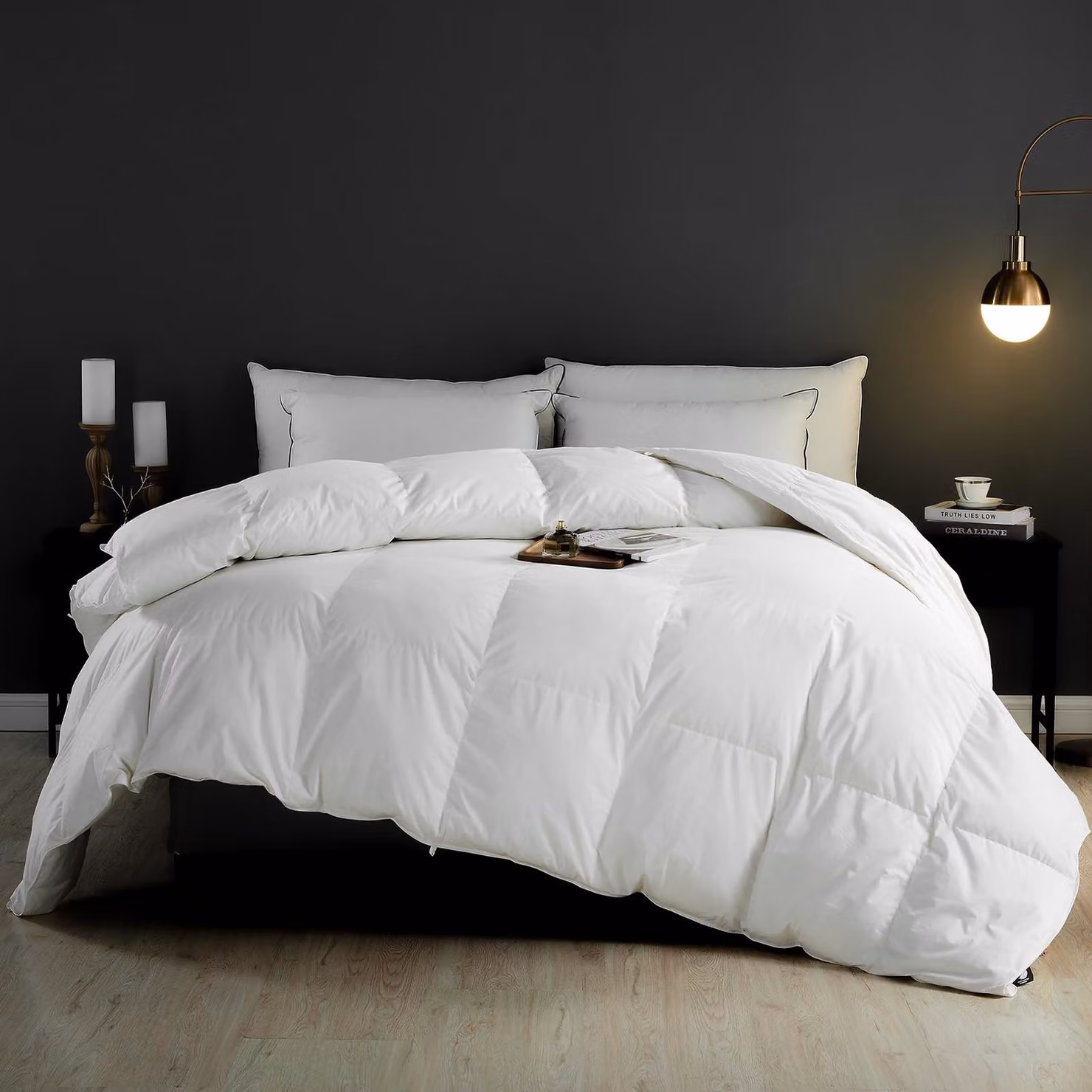 Piumino invernale Solidchoice, 200x200 cm, in Cotonelogico con imbottitura in piumino
