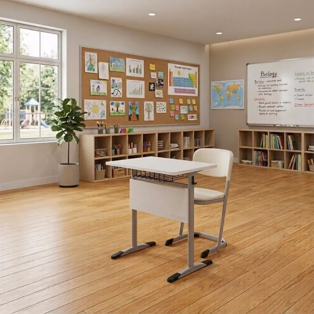 Set tavolo e sedia per bambini, mobili ergonomici per la scuola, arredamento per la cameretta