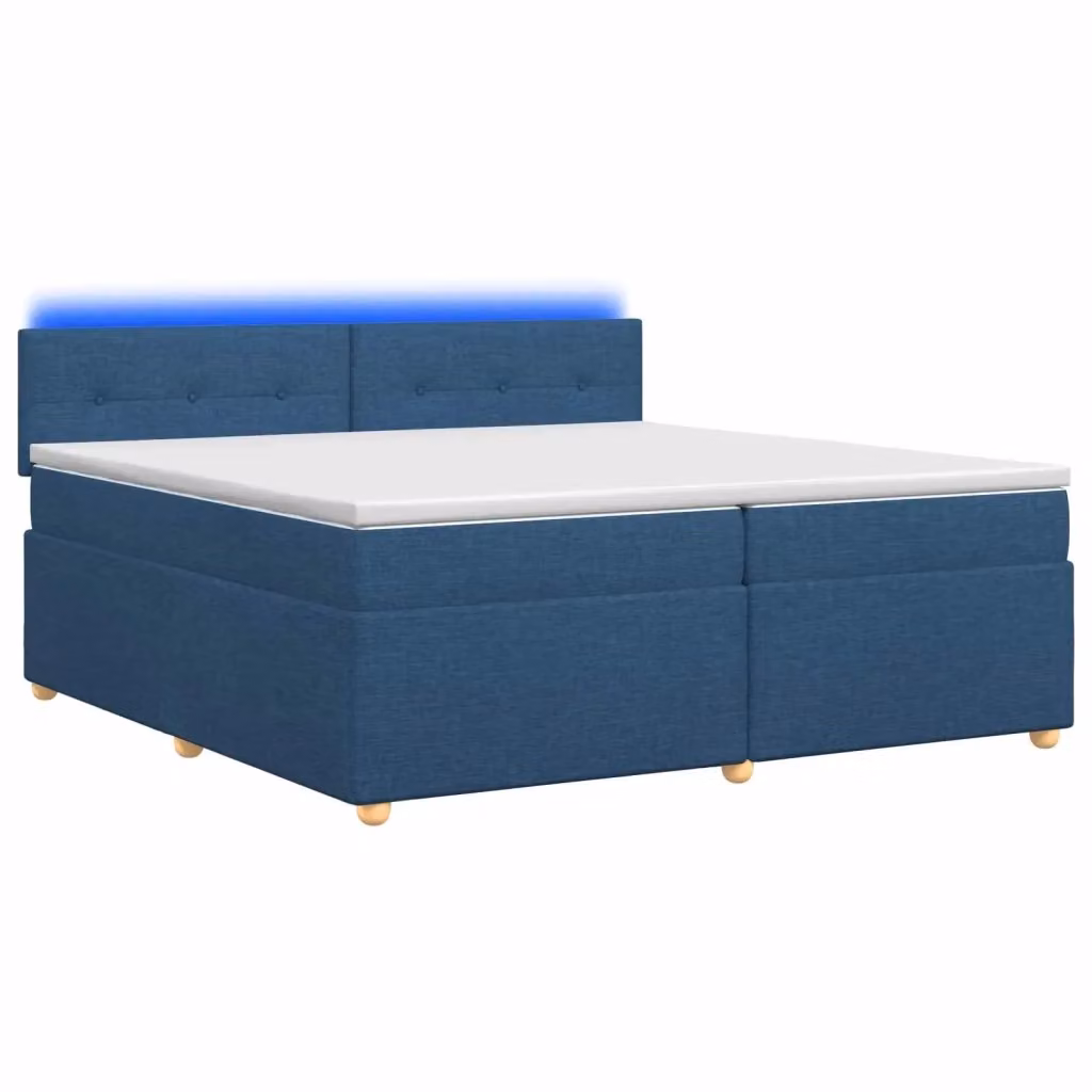 Letto box spring ibrido vidaXL con materasso a molle insacchettate e base contenitore, colore blu e bianco, L/P: 200 x 200 cm – 2