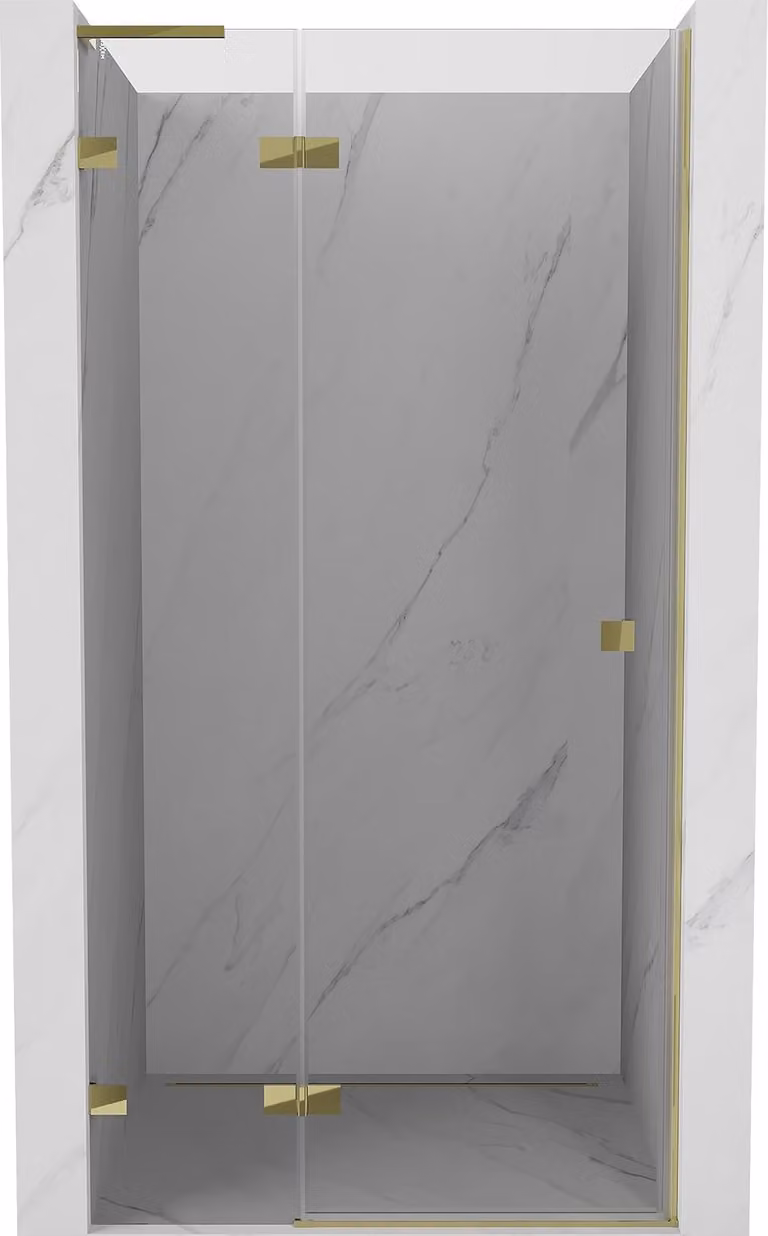 Mexen Lunar L porta doccia a battente sinistra 125 cm, trasparente, dorato - 834L-125-000-50-00-L
