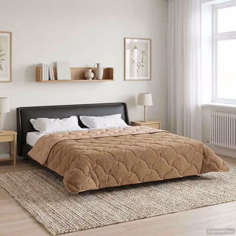 vidaXL Piumone Invernale Reversibile in Microfibra Traspirante L: 220 cm x P: 260 cm, Beige e Grigio