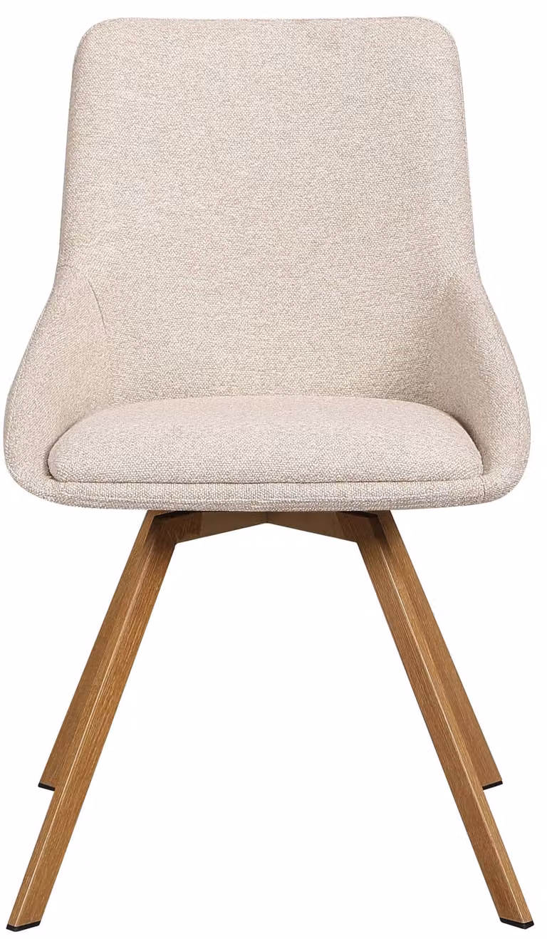 Selsey Yanii - Sedia girevole per sala da pranzo, tessuto bouclé beige, 50 cm