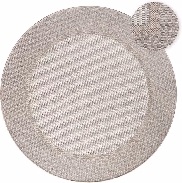 Tappeto rotondo Verona beige per interni ed esterni, Diametro: 120 cm