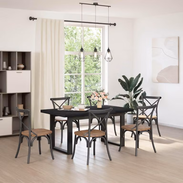 Maison Exclusive - Tavolo da pranzo NOAIN, 160 cm, legno massello di pino, nero, rettangolare