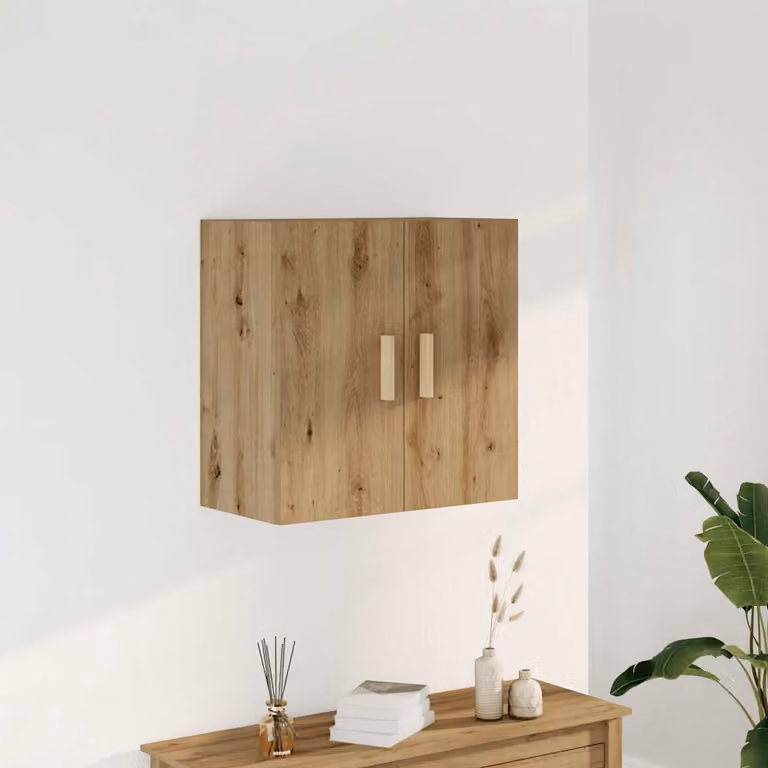 Armadietto a muro vidaXL in stile scandinavo color rovere, L 60 cm x P 31 cm x H 60 cm