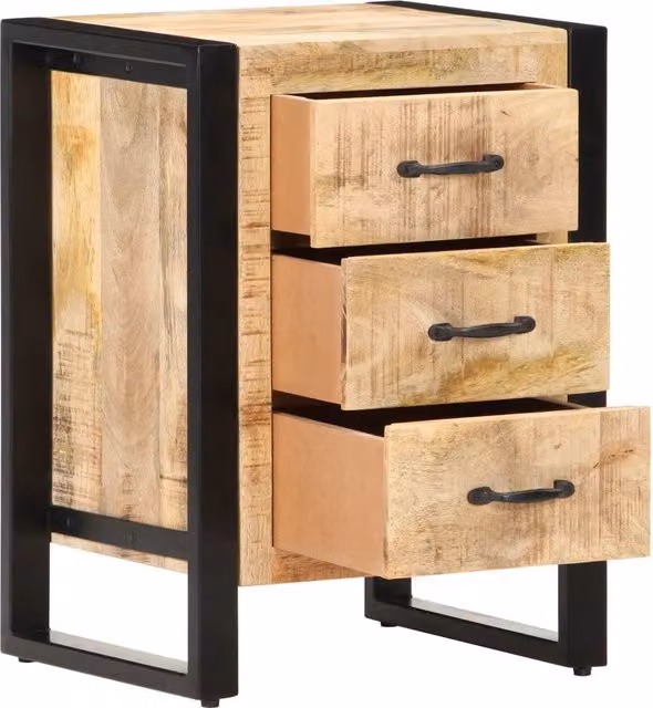 Comodino moderno vidaXL in legno di mango marrone da appendere a parete L: 40 cm, P: 35 cm, H: 55 cm – 1