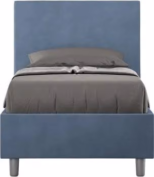 Letto imbottito Singolo 80x200 cm Adele - Senza rete,Microfibra,Blu