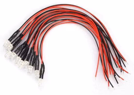 Filo luminoso a LED, 10 pezzi, 12 V, 5 mm, bianco