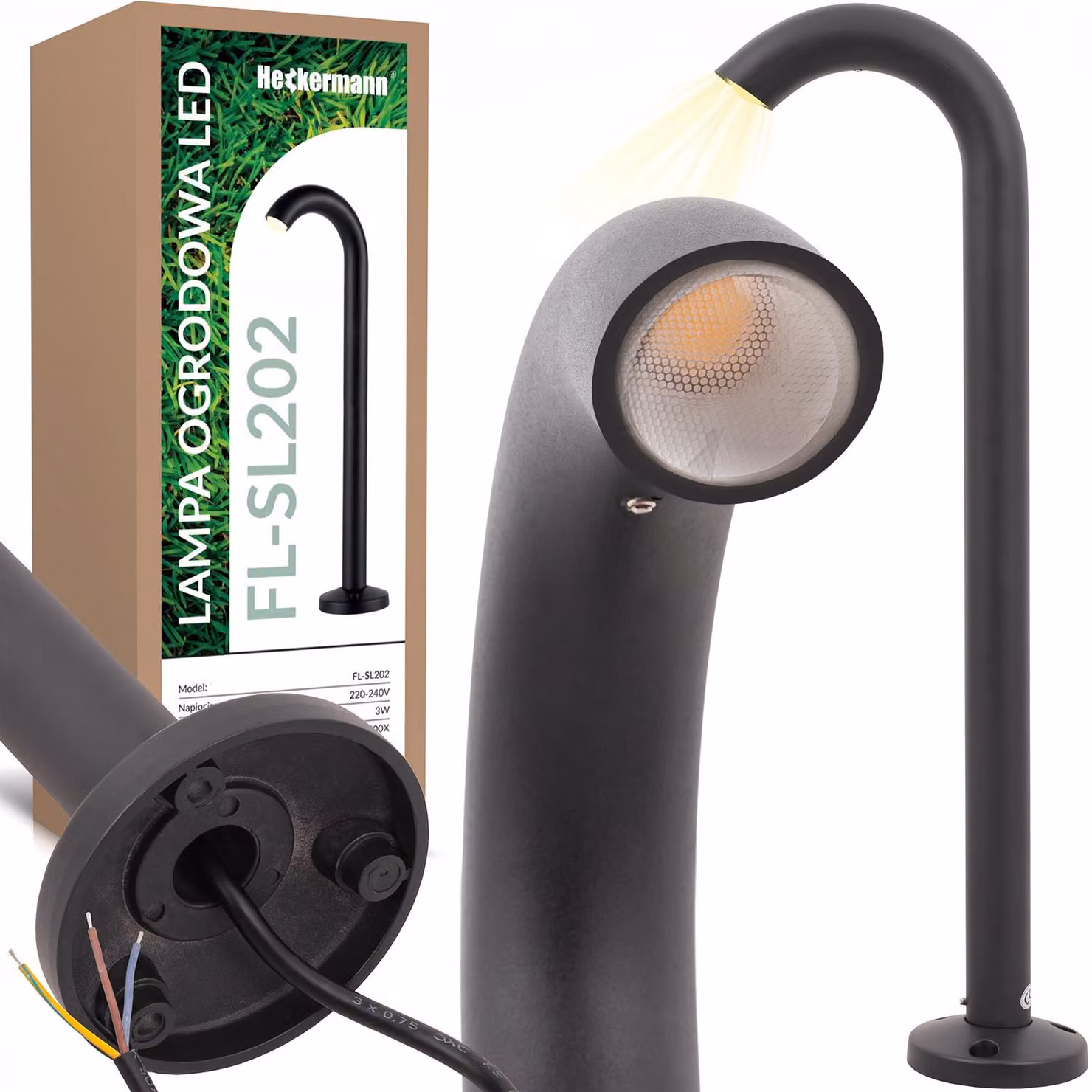 Lampada da esterno LED Heckermann FL-SL202