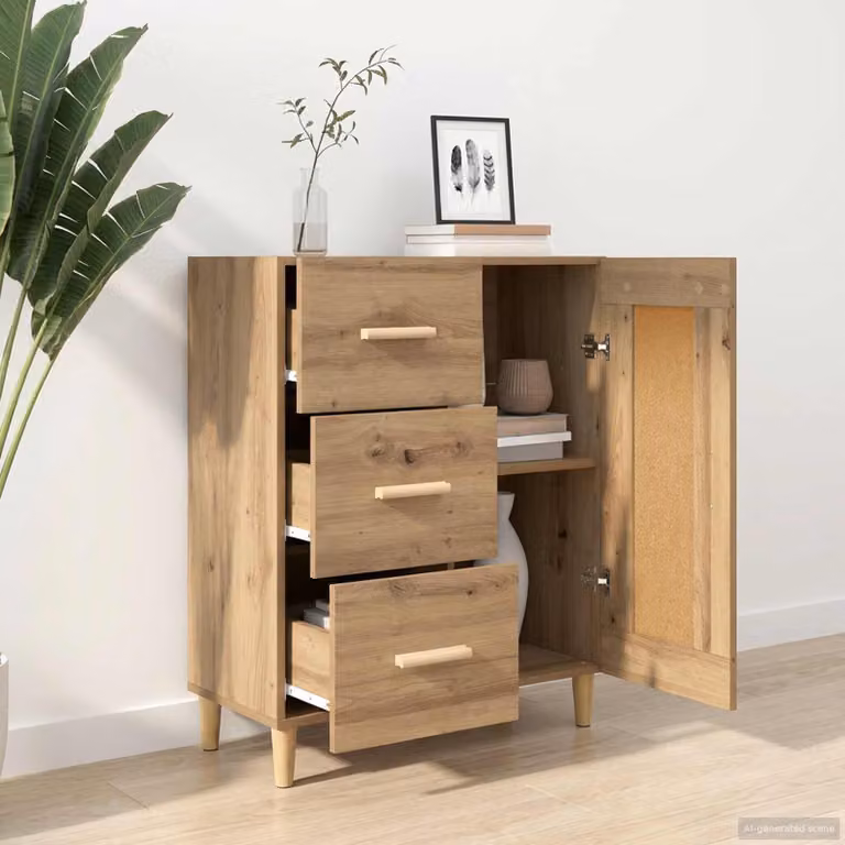 Credenza moderna vidaXL in legno color marrone L: 69,5 cm, P: 34 cm, H: 90 cm