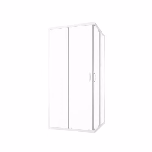 Box Doccia Angolare 70x70 cm Vetro Trasparente 4 mm Profili Bianchi h185cm mod. Grenada