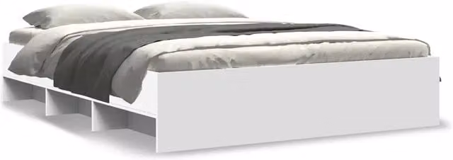 Letto matrimoniale | Letto per adulti | Giroletto senza Materasso Bianco 160x200cm in Legno Multistrato