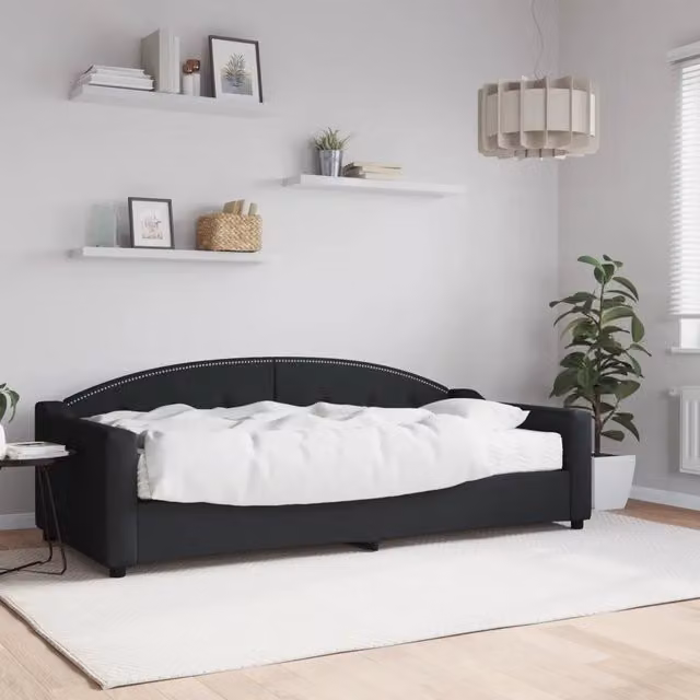 Divano Letto con Materasso-Sofa Letto-Daybed Nero 90x200 cm in Tessuto 784500