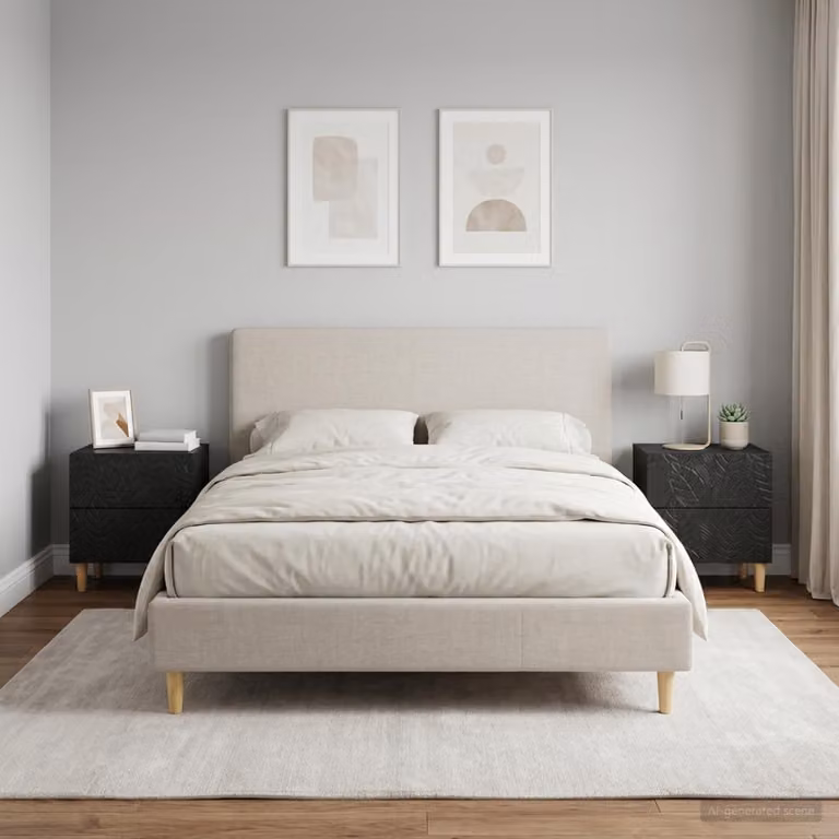 Set di 2 comodini moderni vidaXL in legno ingegnerizzato nero, L 43 cm x P 34,5 cm x H 48 cm