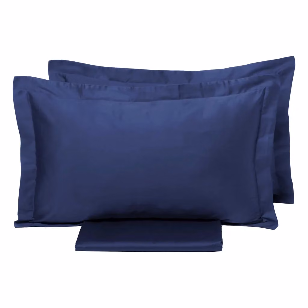 Copripiumino Matrimoniale Garrini Clarice in Cotone Mako Satin Blu con Sacco e Federe L/P/H: 240 x 220 cm – 2
