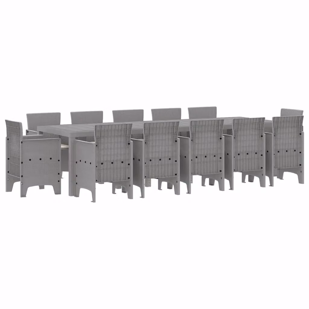 Set da pranzo per giardino e terrazza vidaXL in polyrattan da 13 pezzi, colore grigio antracite – 2