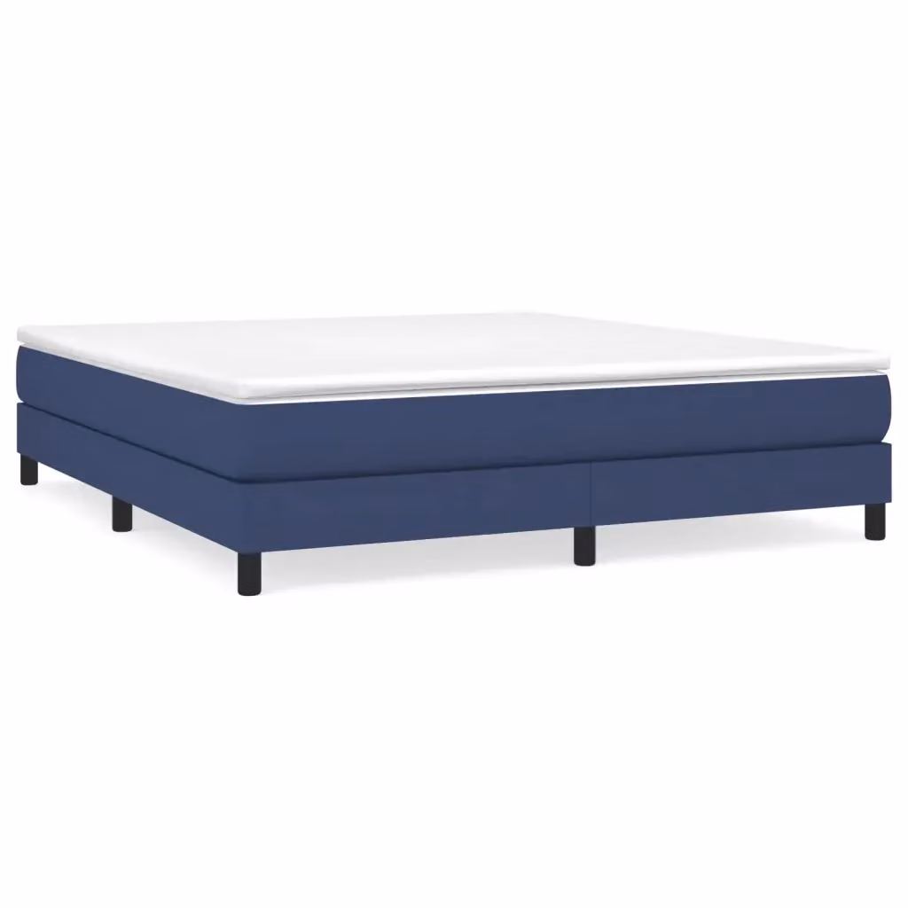 Letto Ibrido vidaXL con Giroletto a Molle e Materasso Blu e Bianco L/P/H: 180 x 200 x 25 cm – 2