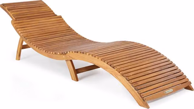 Sdraio da giardino pieghevole Casaria in legno di acacia FSC marrone con poggiatesta regolabile – 1